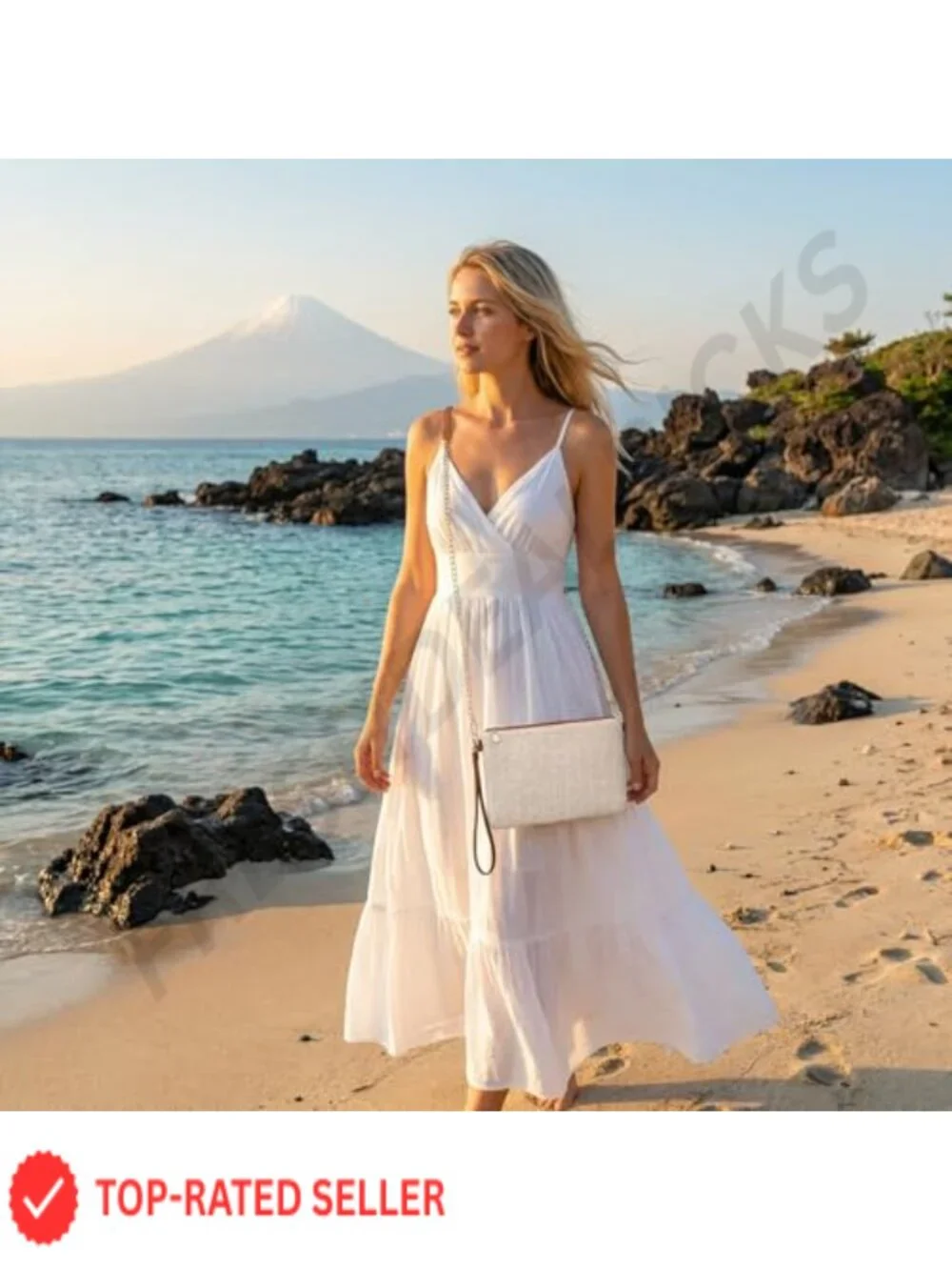 Hand-Woven Straw Clutch Wristlet Bag for Women Bohemian Travel Beach Purse